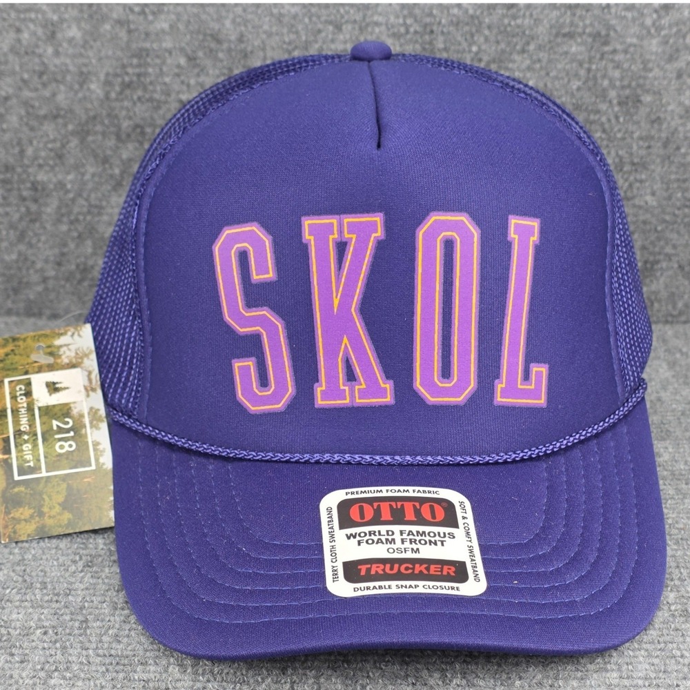 SKOL Minnesota Hat Cap Snap Back One Size Purple Football Trucker Gameday OTTO